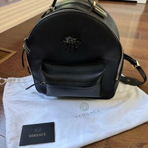 Versace Black Backpack with Medusa Logo